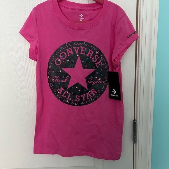 Converse cotton pink t-shirt, size 10-12, New with tags - Picture 4 of 7